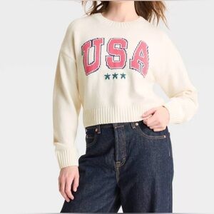 Grayson Threads  White USA Graphic Sweater - Off-White